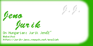 jeno jurik business card